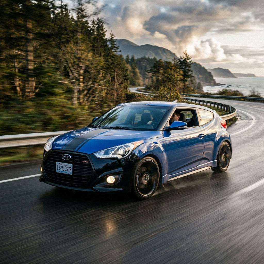 Action Shot: Hyundai Veloster Driving Fast