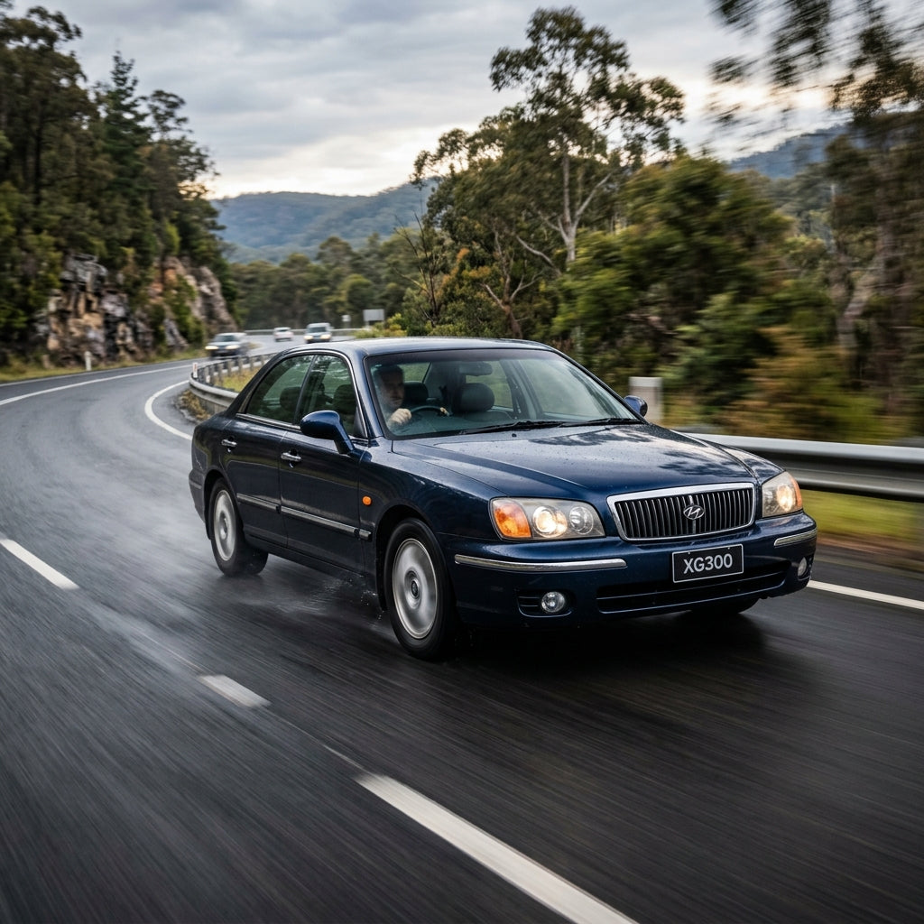 Action Shot: Hyundai XG Driving Fast