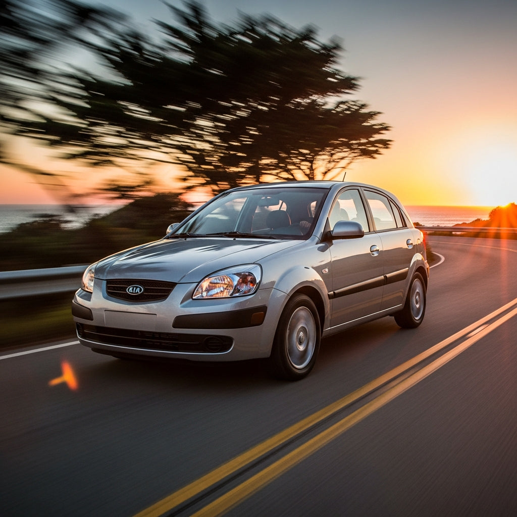 Action Shot: Hyundai, Kia Accent, Rio Driving Fast