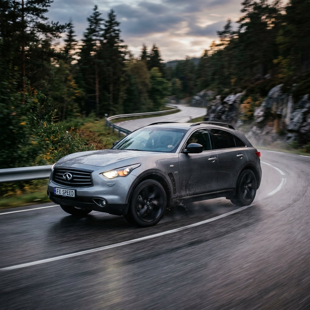 Action Shot: Infiniti EX37, FX37 Driving Fast