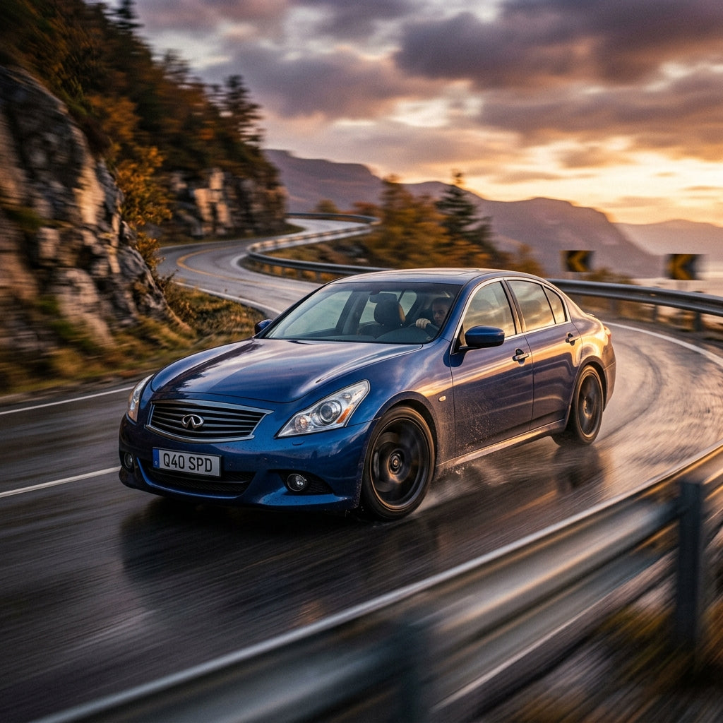 Action Shot: Infiniti Q40 Driving Fast