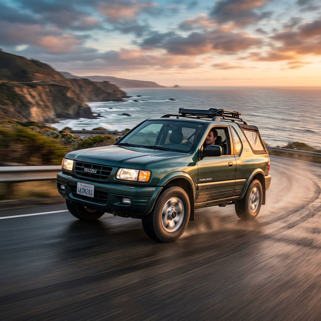 Action Shot: Isuzu Rodeo Sport Driving Fast