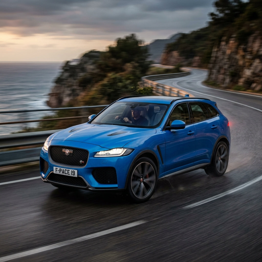 Action Shot: Jaguar F-Pace Driving Fast