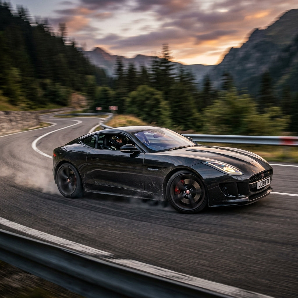 Action Shot: Jaguar F-Type Driving Fast