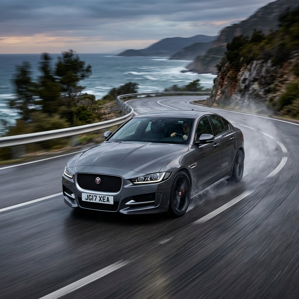 Action Shot: Jaguar XE Driving Fast