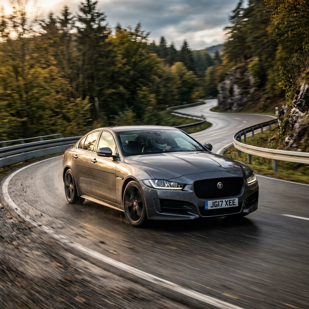 Action Shot: Jaguar XE Driving Fast