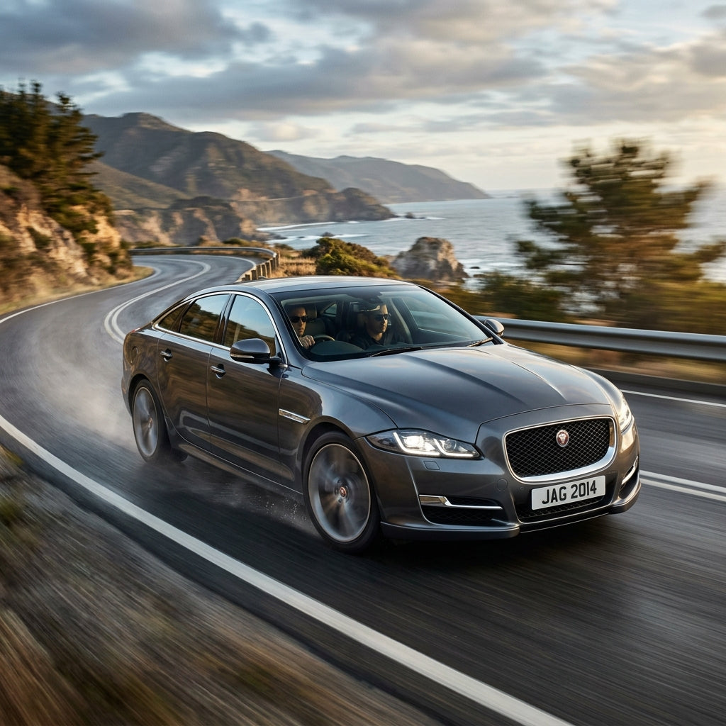 Action Shot: Jaguar XJ Driving Fast