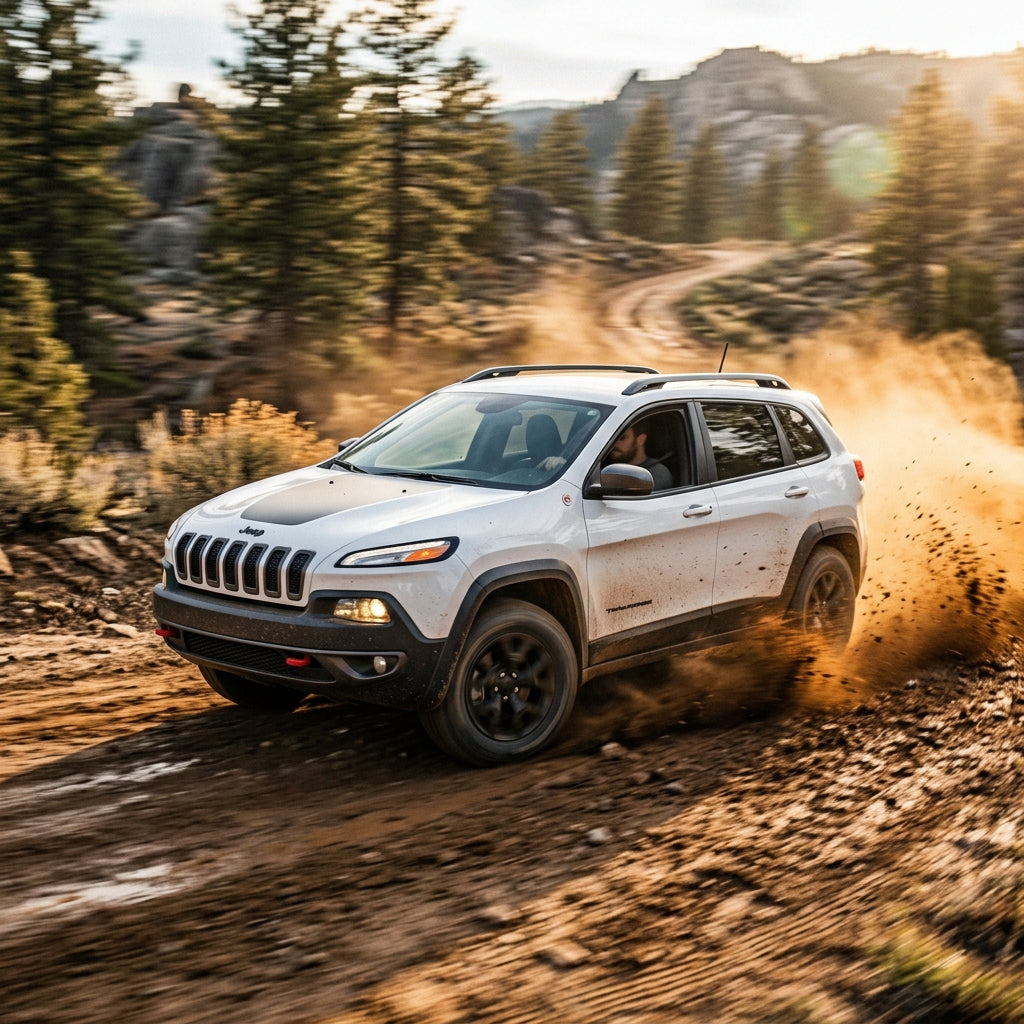 Action Shot: Jeep Cherokee Driving Fast