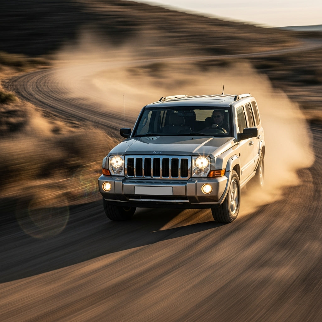 Action Shot: Jeep Commander Driving Fast