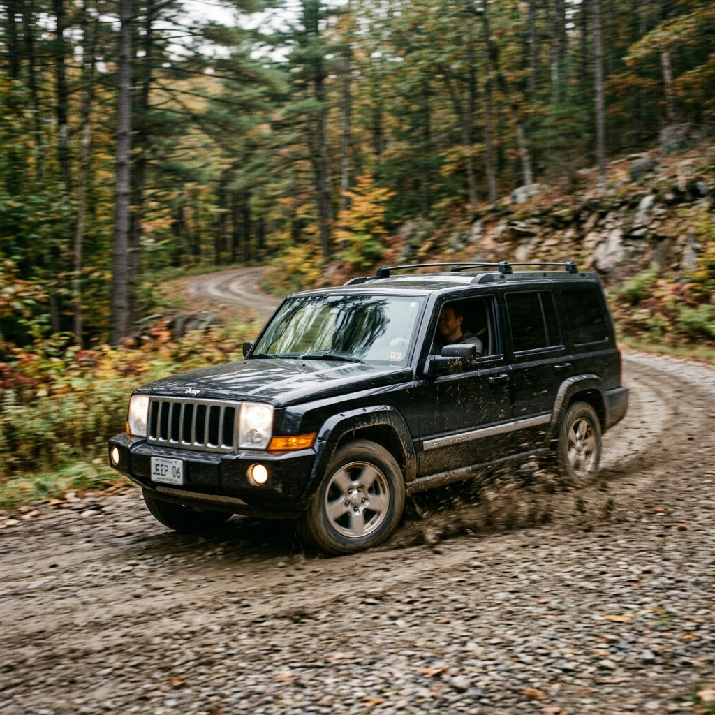 Action Shot: Jeep Commander Driving Fast