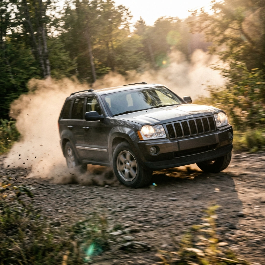 Action Shot: Jeep Grand Cherokee Driving Fast