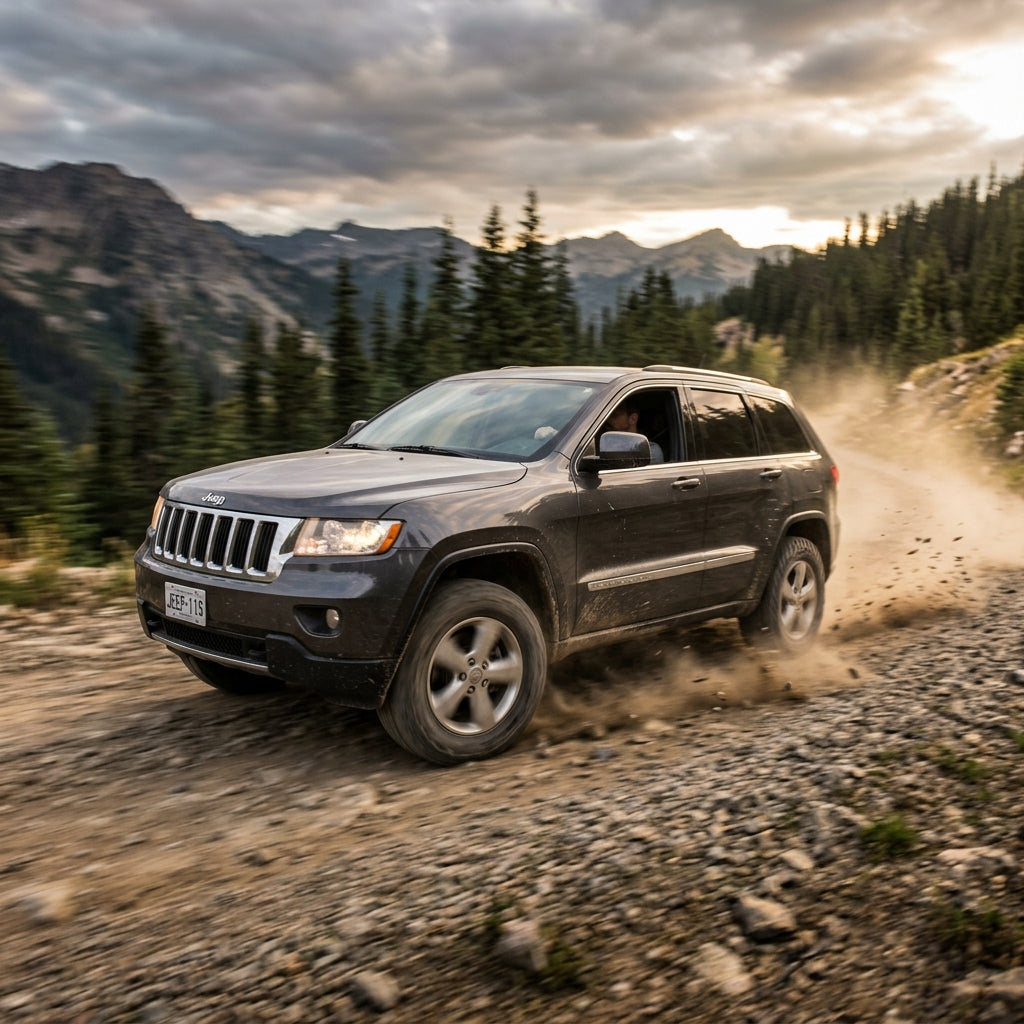 Action Shot: Jeep Grand Cherokee Driving Fast