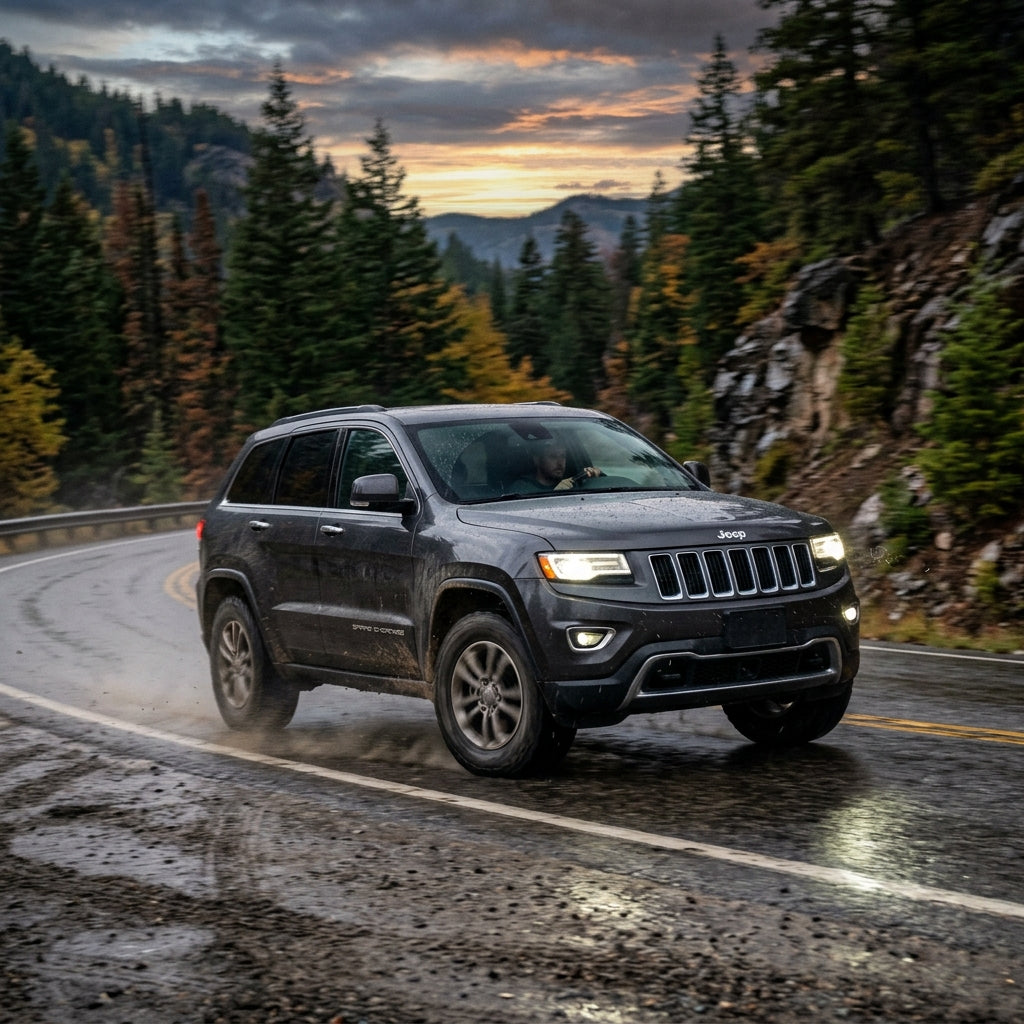 Action Shot: Jeep Grand Cherokee Driving Fast