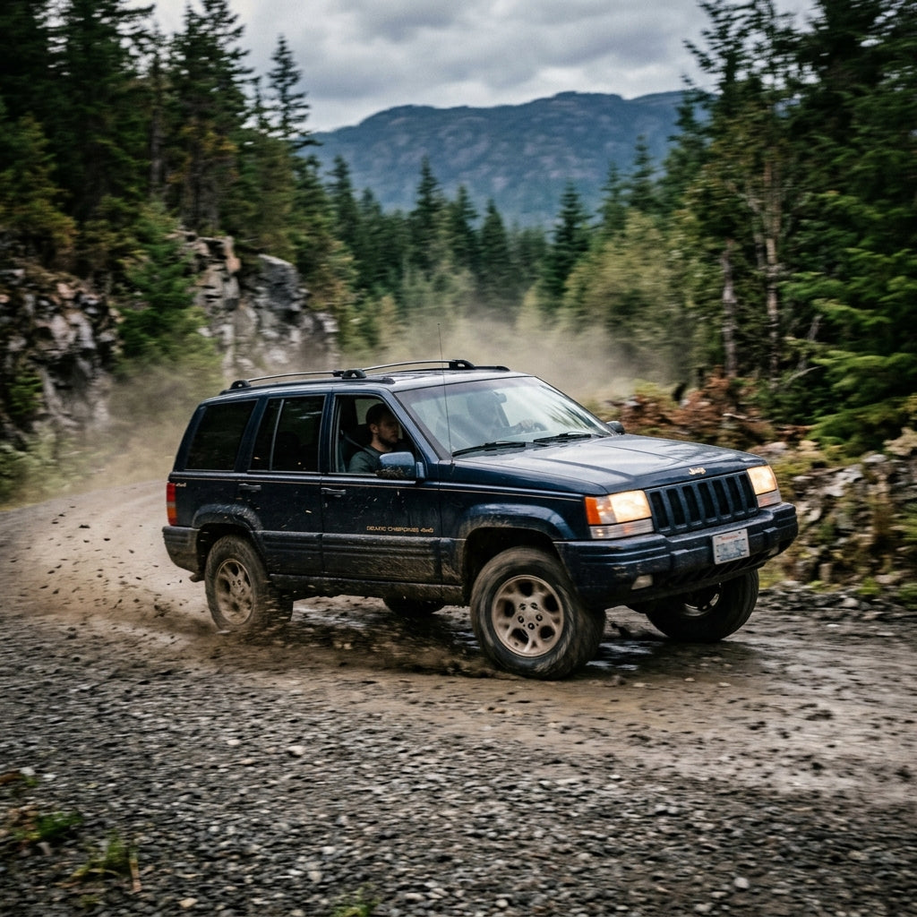 Action Shot: Jeep Grand Cherokee Driving Fast
