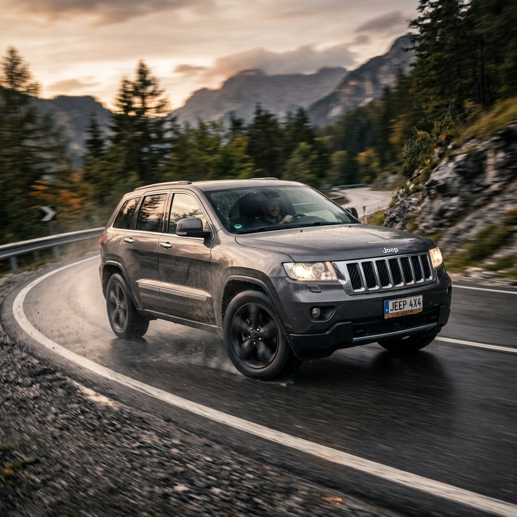 Action Shot: Jeep Grand Cherokee Driving Fast