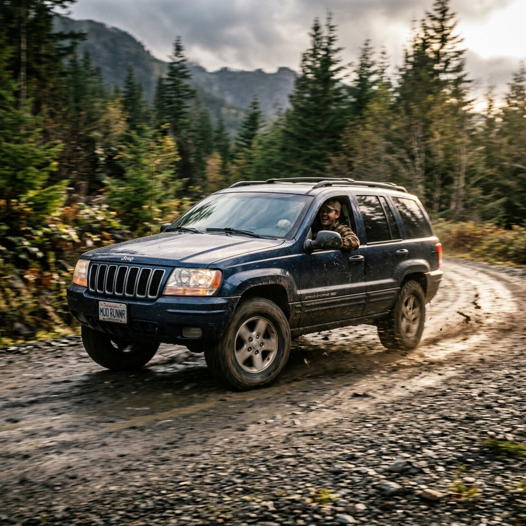 Action Shot: Jeep Grand Cherokee Driving Fast