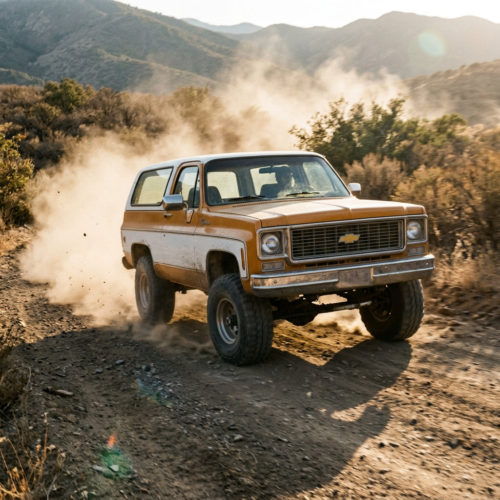 Action Shot: Chevrolet C/K Trucks,Blazer,Suburban Driving Fast