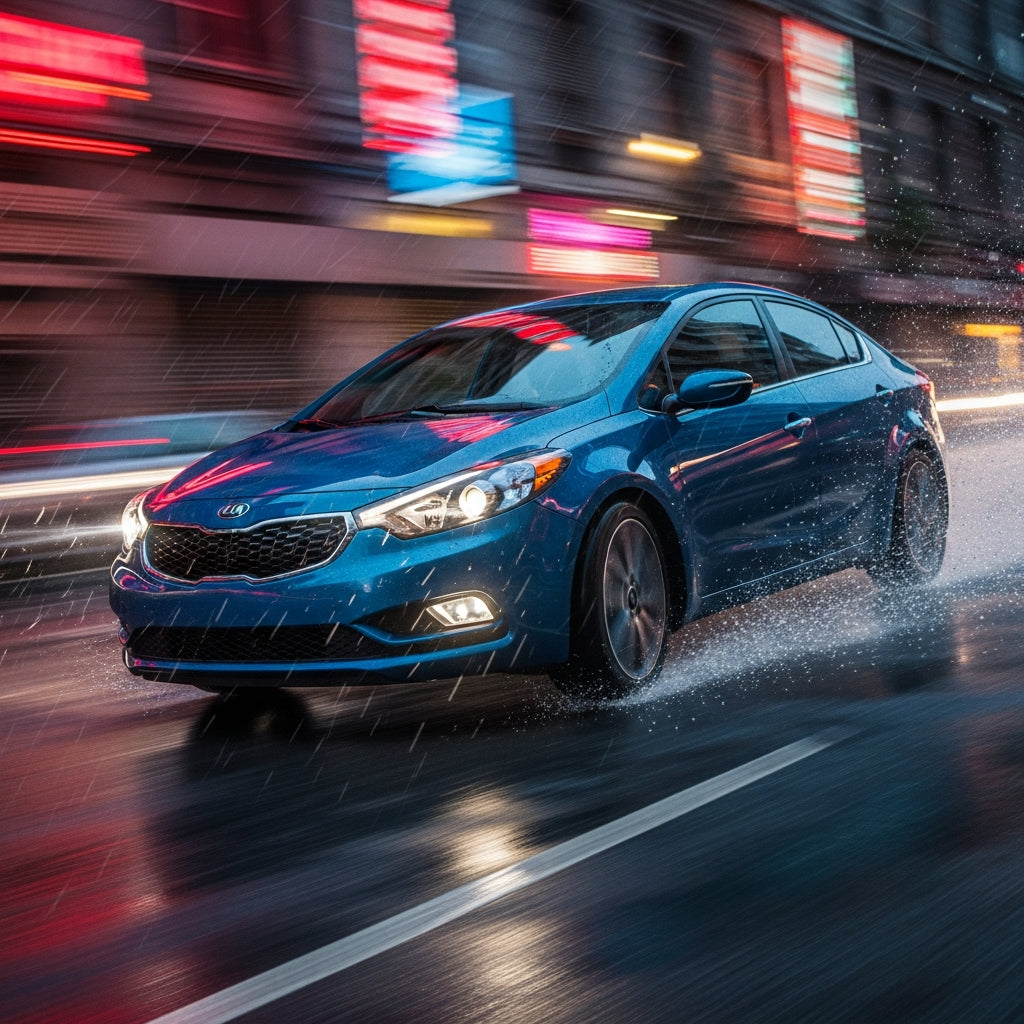 Action Shot: Kia Forte Driving Fast