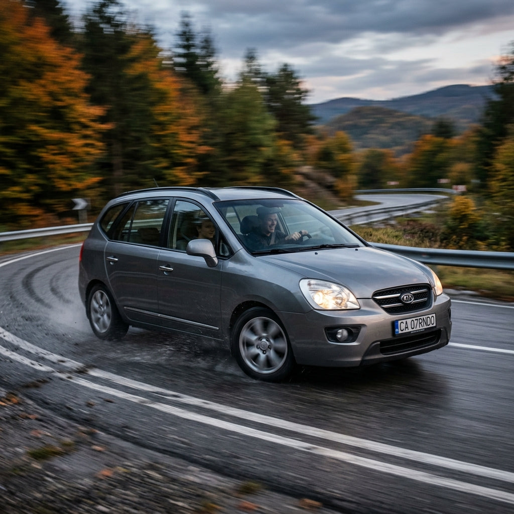 Action Shot: Kia Rondo Driving Fast