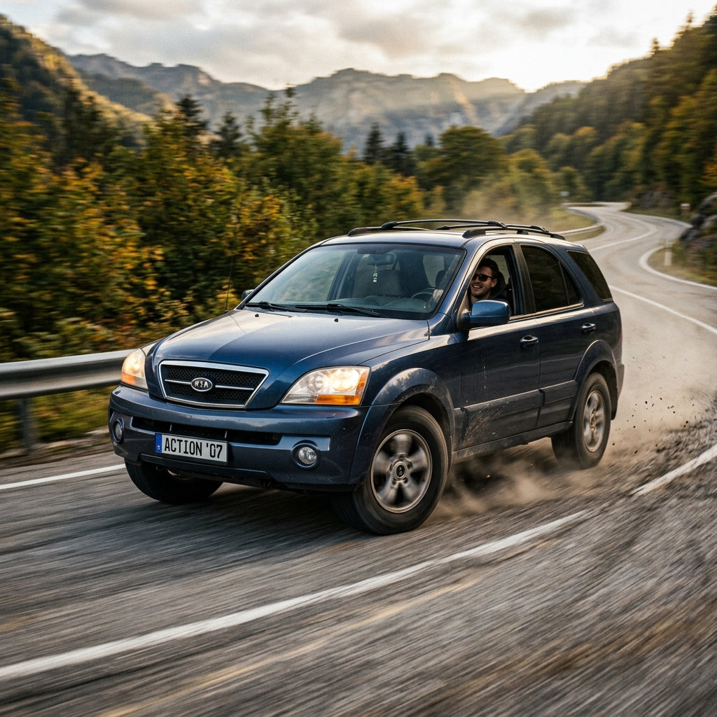 Action Shot: Kia Sorento Driving Fast
