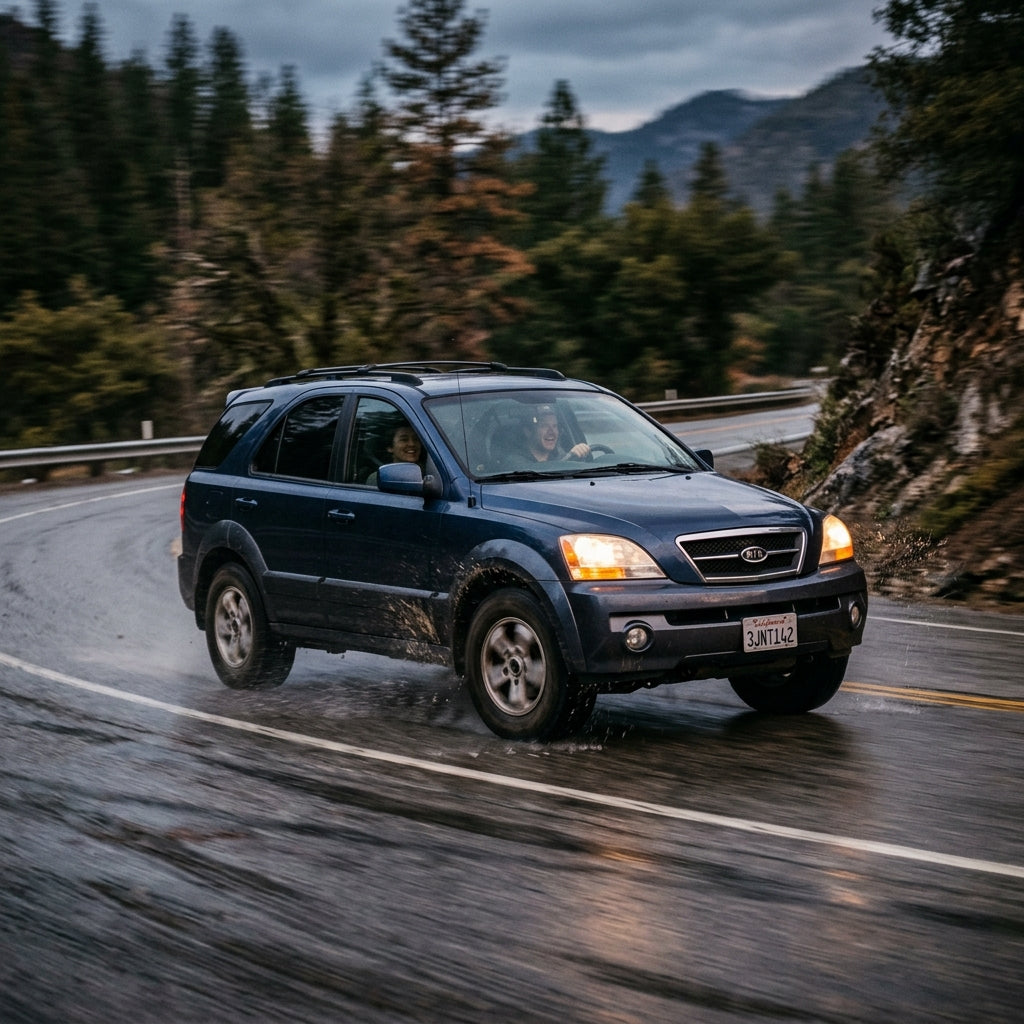 Action Shot: Kia Sorento Driving Fast