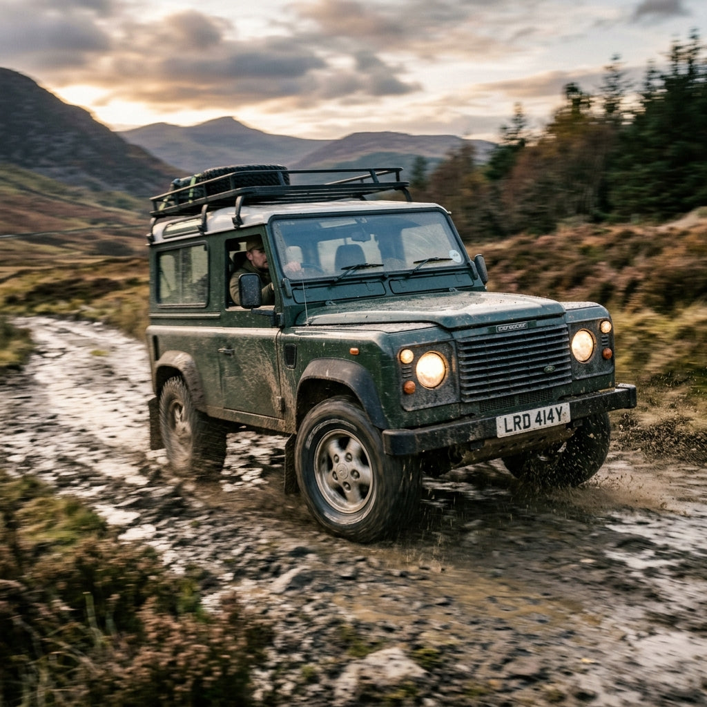 Action Shot: Land Rover Defender Driving Fast