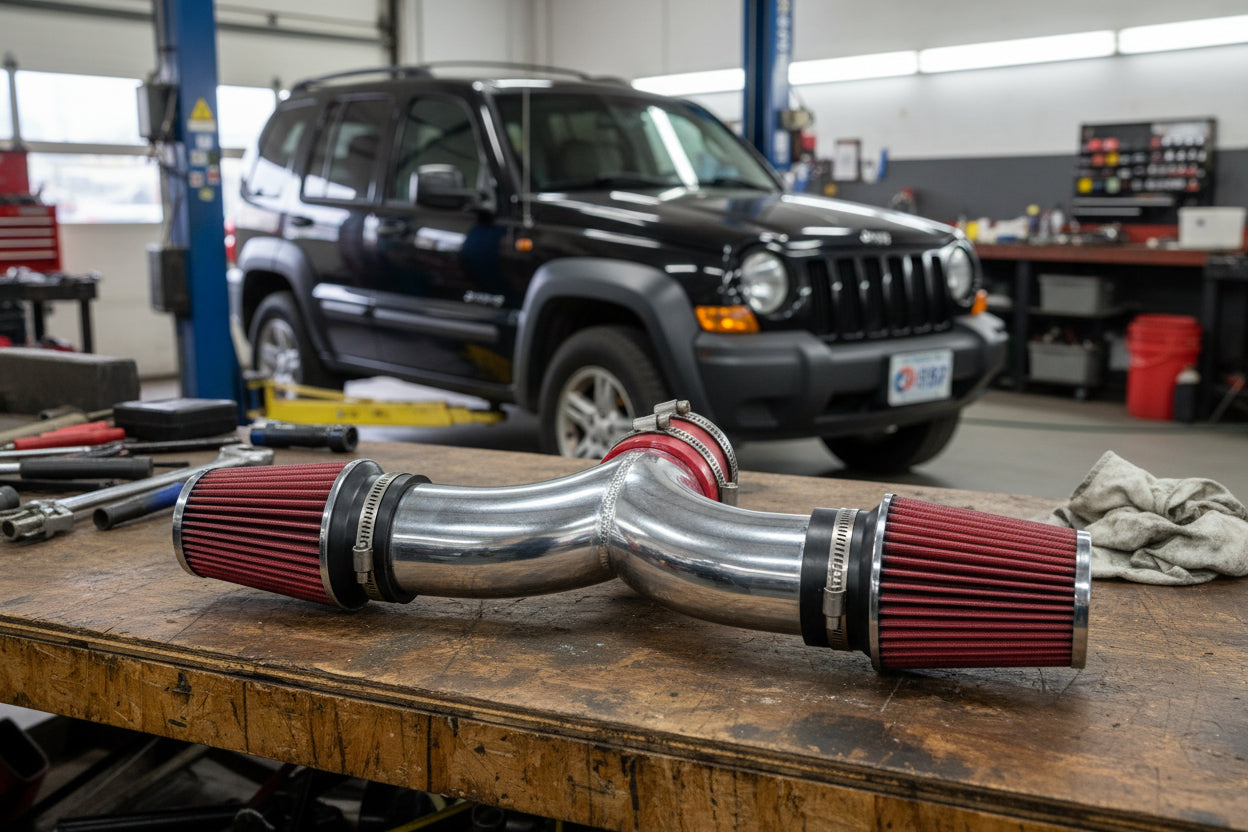 Cold Air Intake Kit for Jeep Liberty (2002-2003) with 3.7L V6 Engine Red Default Title