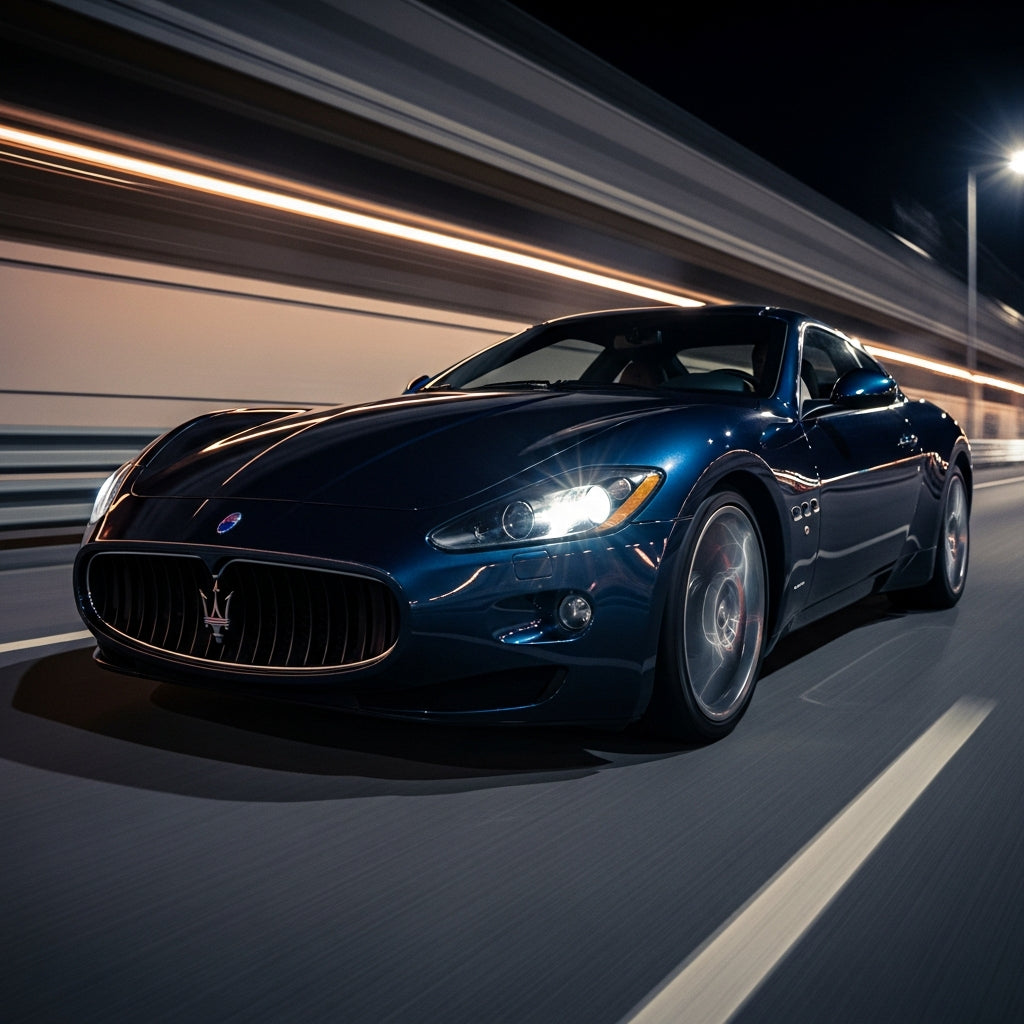 Action Shot: Maserati GranTurismo Driving Fast