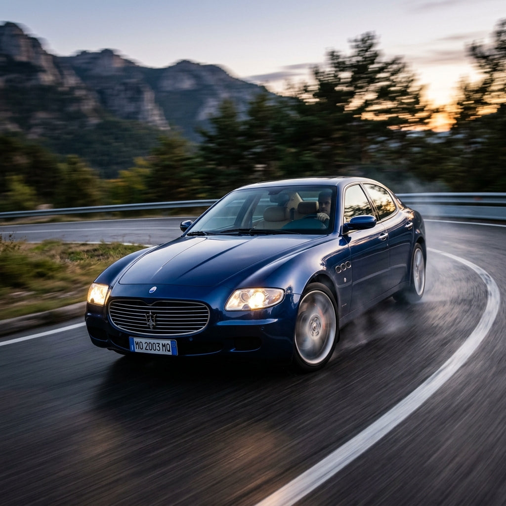 Action Shot: Maserati Quattroporte Driving Fast