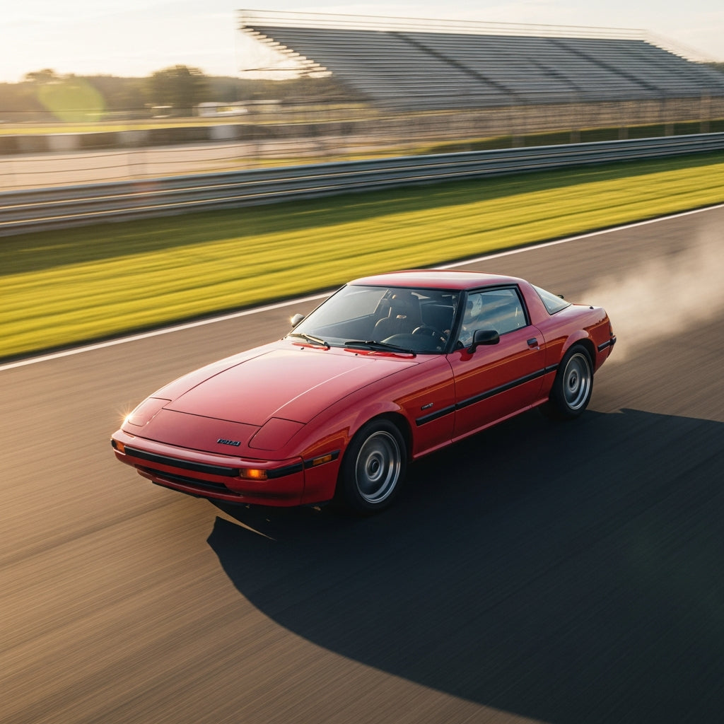 Action Shot: Mazda RX-7 Driving Fast