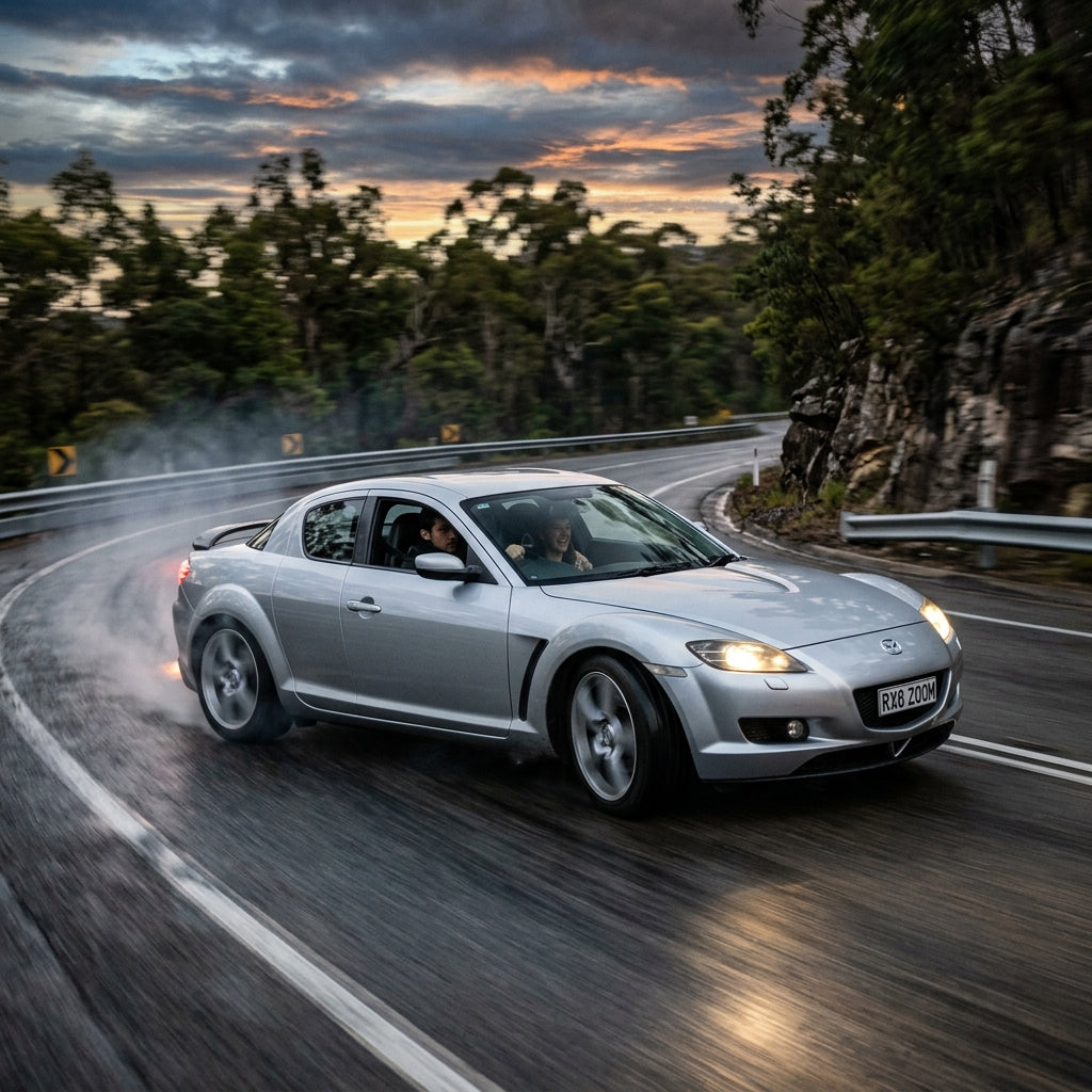 Action Shot: Mazda RX-8 Driving Fast
