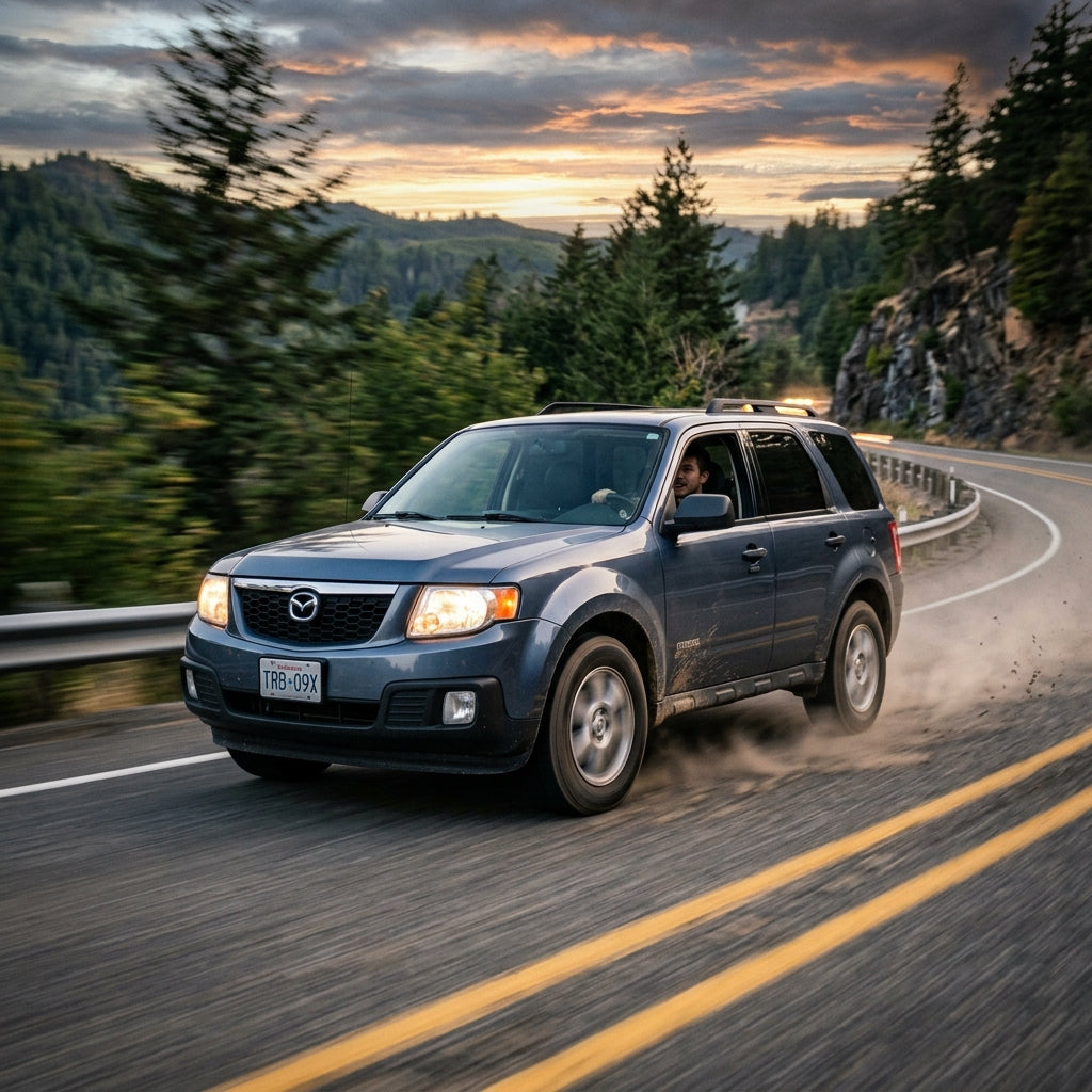 Action Shot: Mazda Tribute Driving Fast