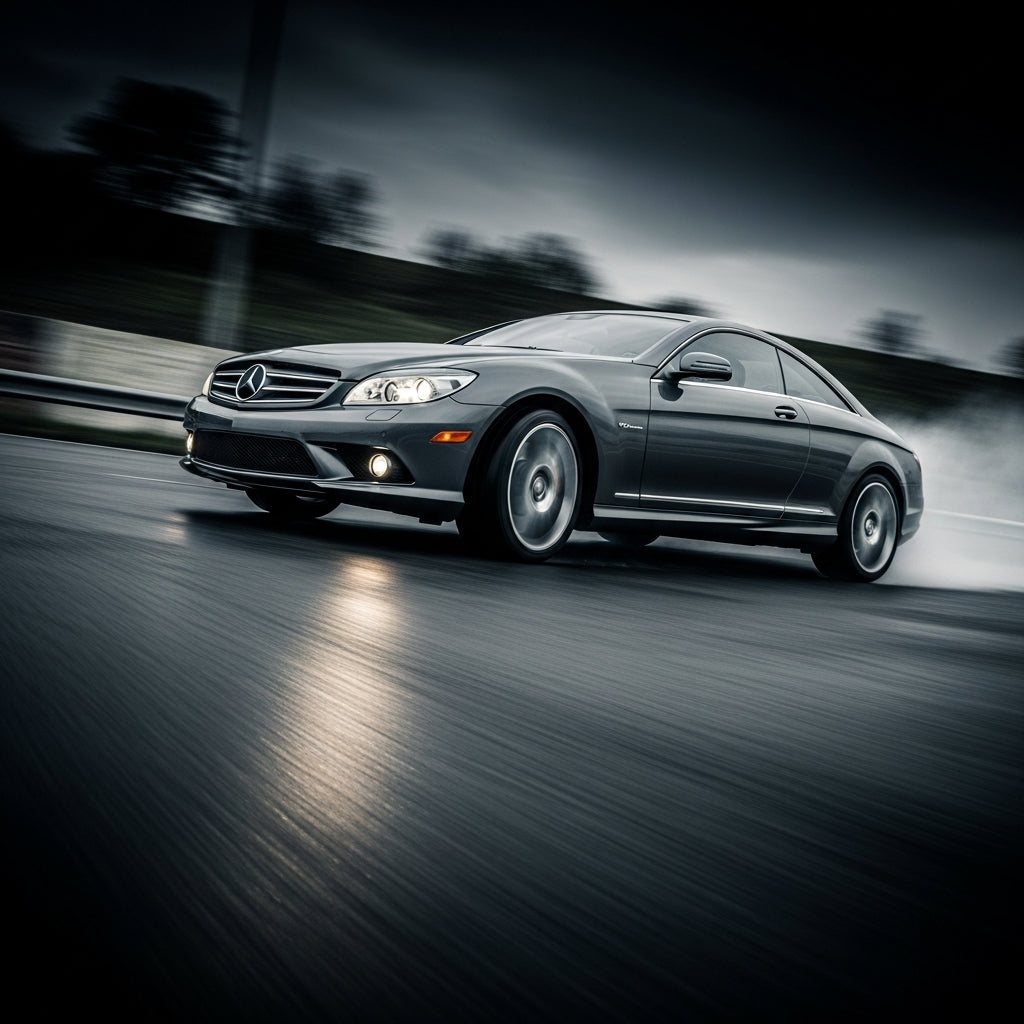 Action Shot: Mercedes-Benz CL-Class, CLK-Class, CLS-Class, E-Class, G-Class, ML-Class, R-Class, SLK-Class, S-Class Driving Fast