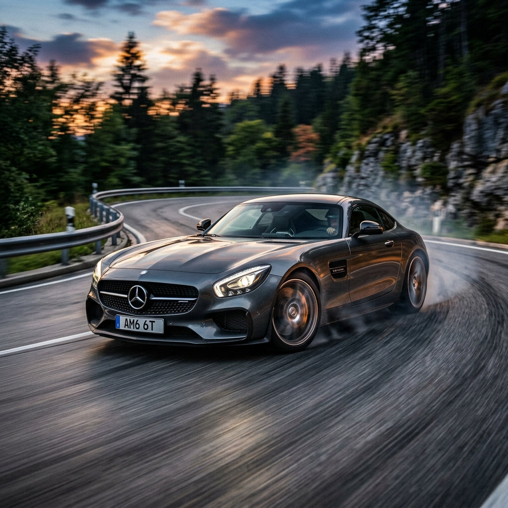 Action Shot: Mercedes Benz AMG GT Driving Fast