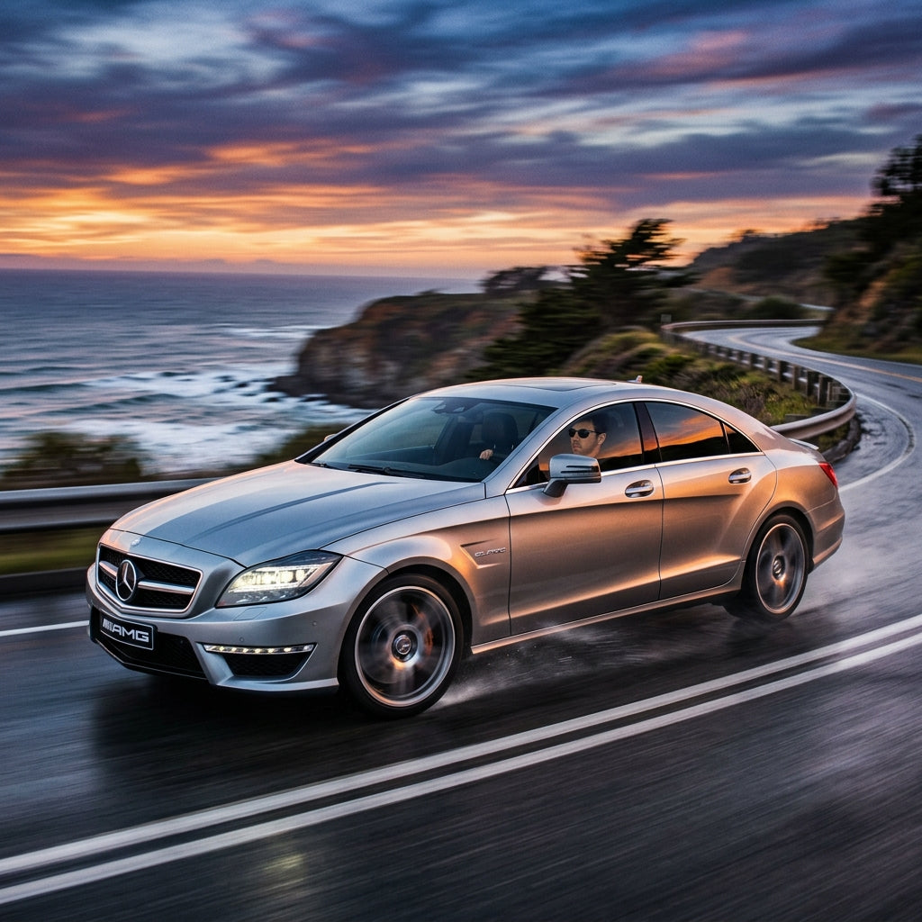 Action Shot: Mercedes Benz CLS-Class Driving Fast