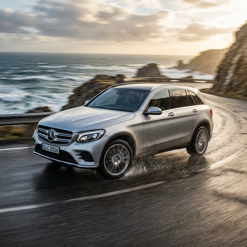 Action Shot: Mercedes Benz GLC-Class Driving Fast