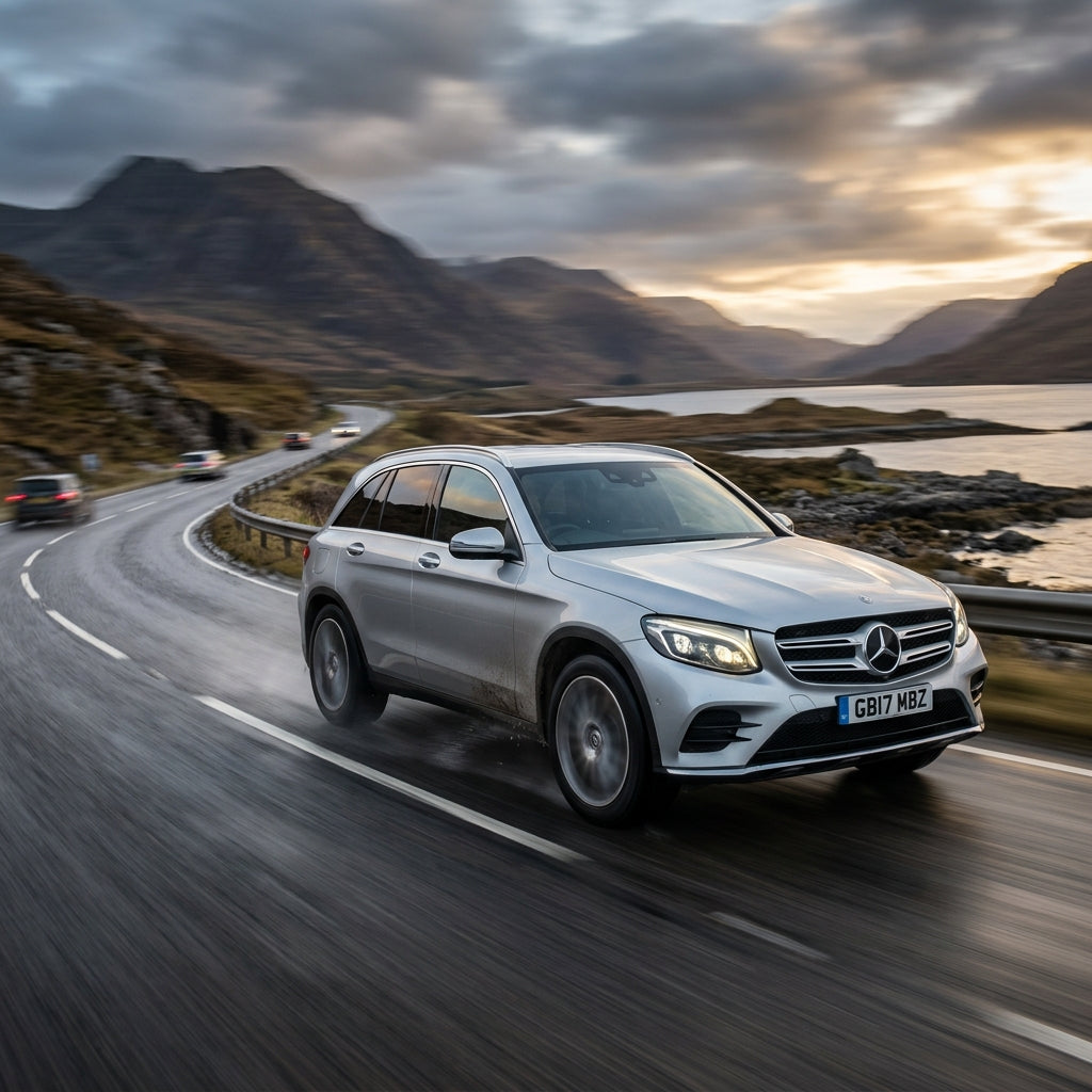 Action Shot: Mercedes Benz GLC-Class Driving Fast