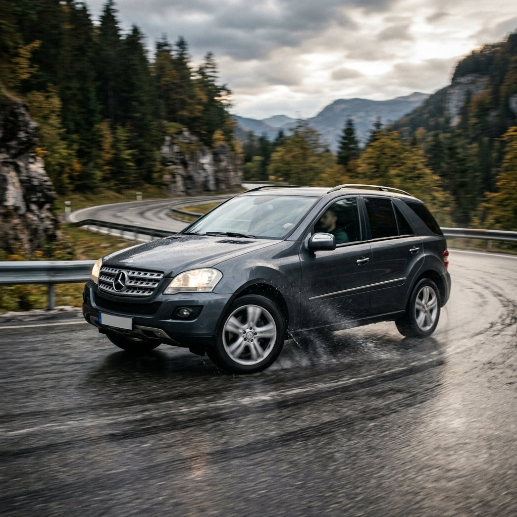 Action Shot: Mercedes Benz M-Class Driving Fast