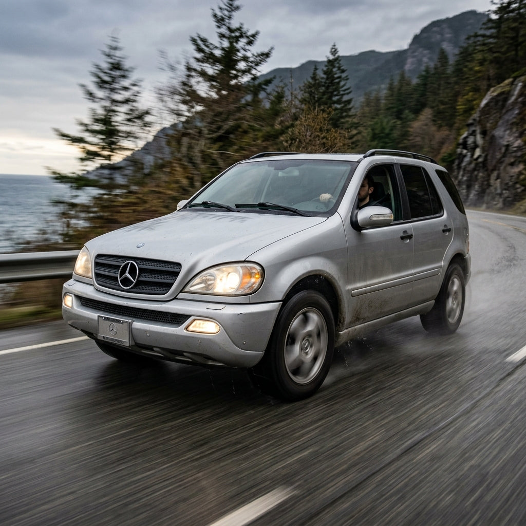 Action Shot: Mercedes Benz M-Class Driving Fast
