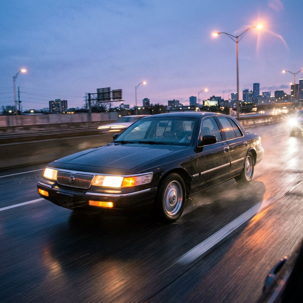 Action Shot: Mercury Grand Marquis Driving Fast