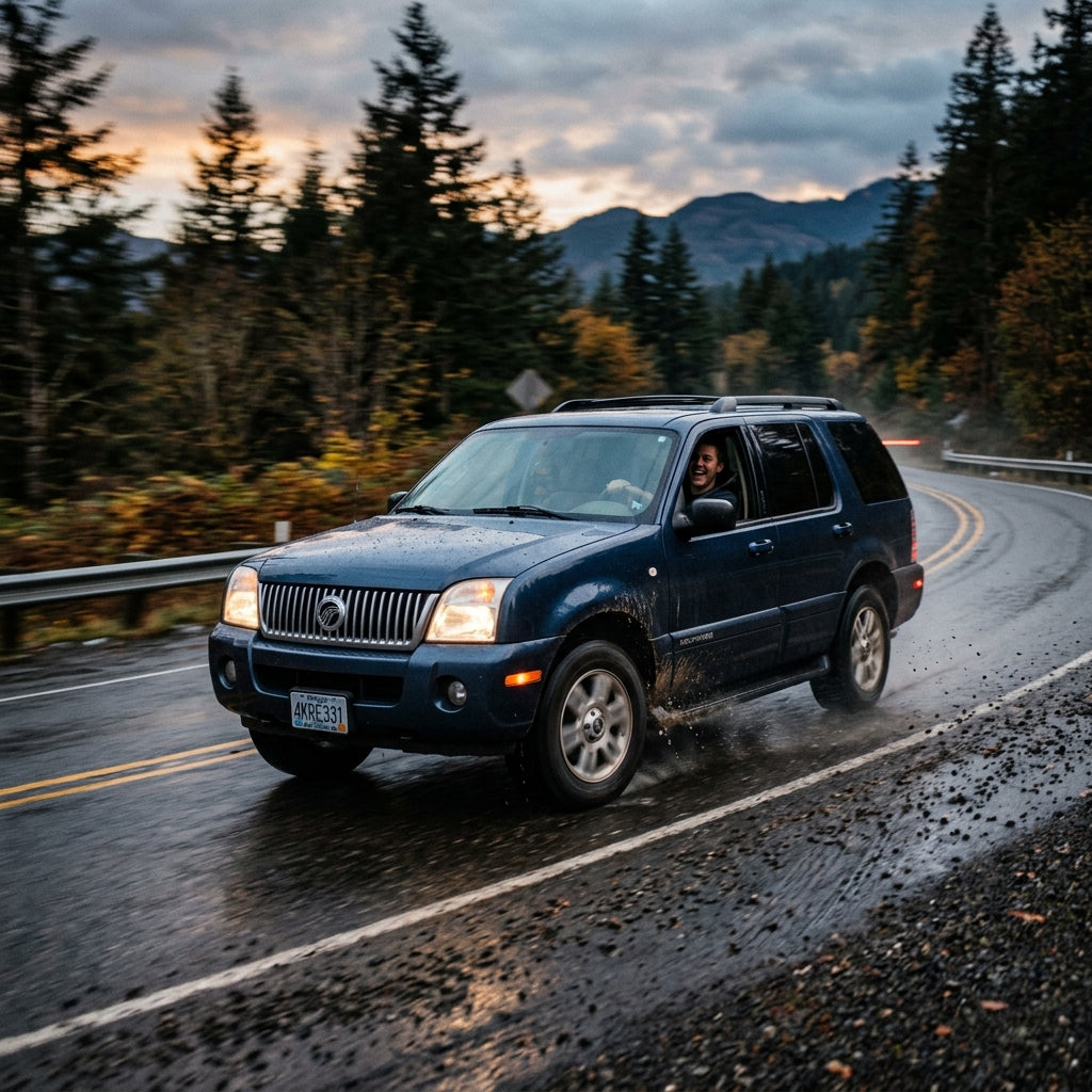 Action Shot: Mercury Mountaineer Driving Fast