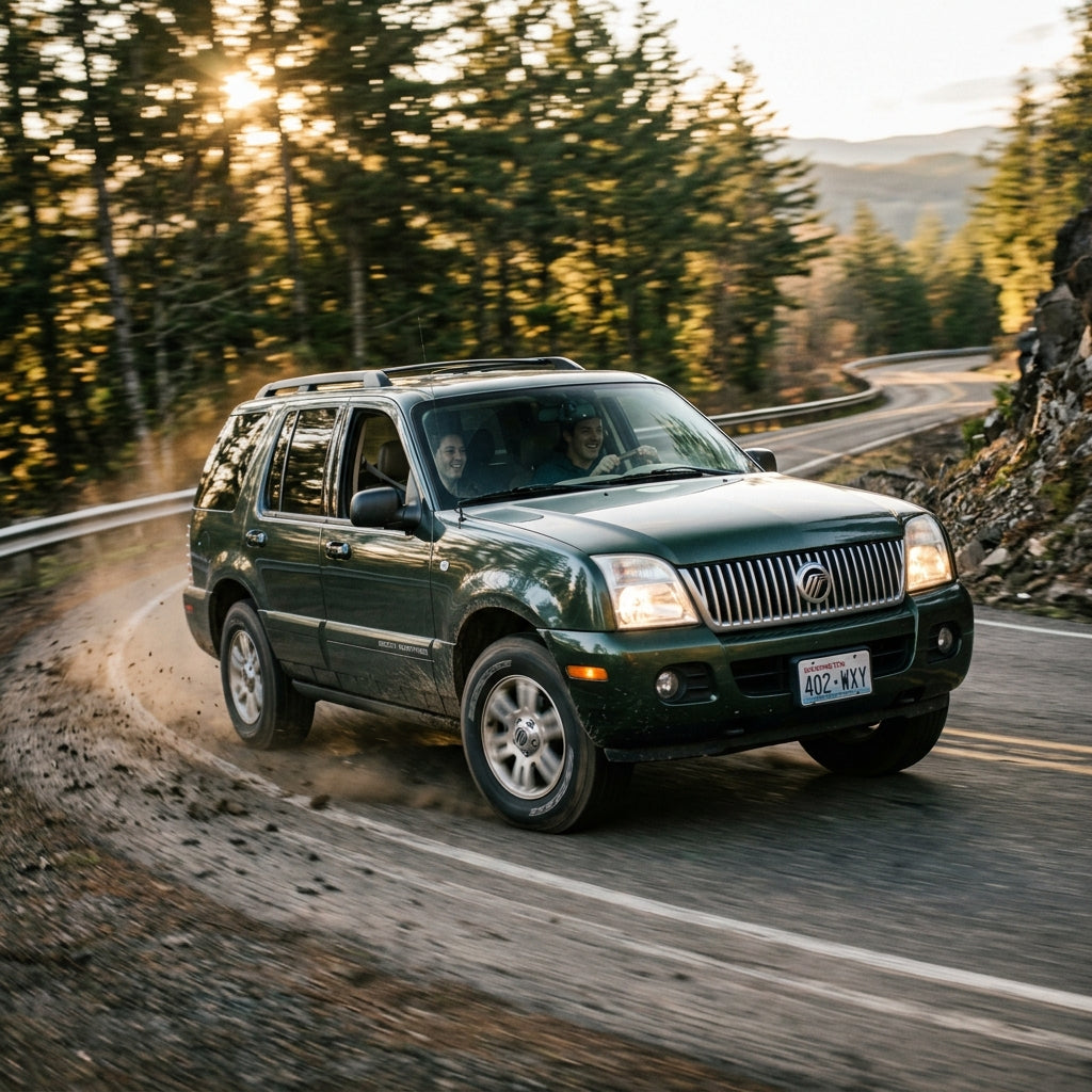 Action Shot: Mercury Mountaineer Driving Fast