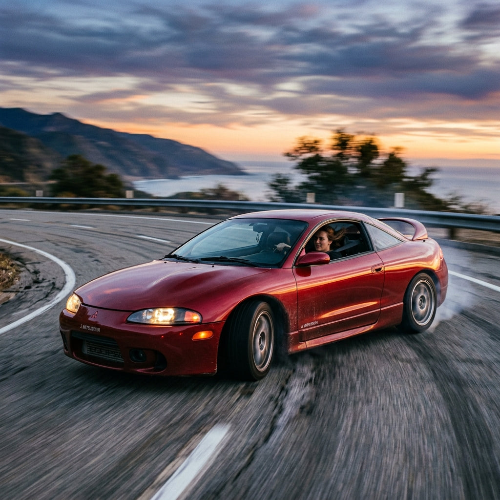 Action Shot: Mitsubishi Eclipse Driving Fast