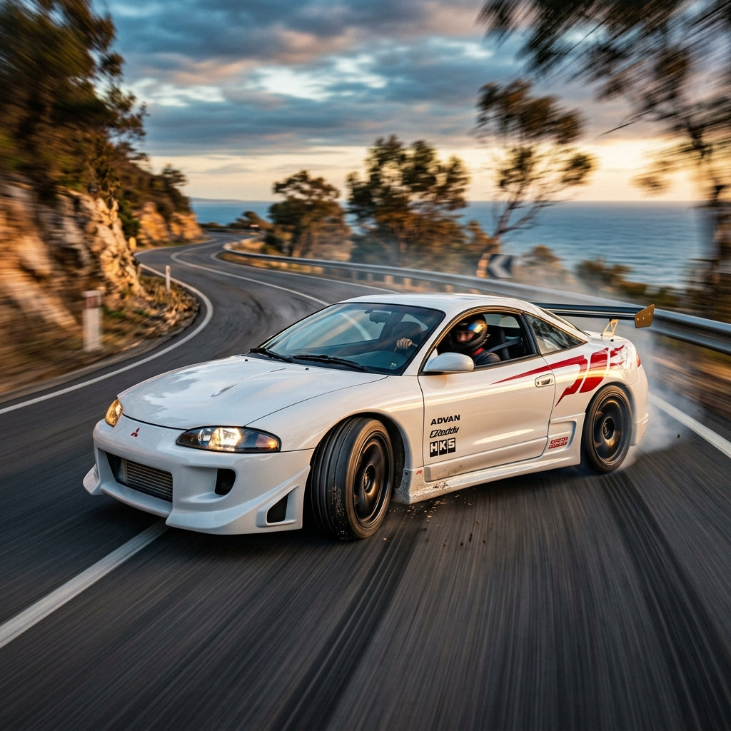 Action Shot: Mitsubishi Eclipse Driving Fast