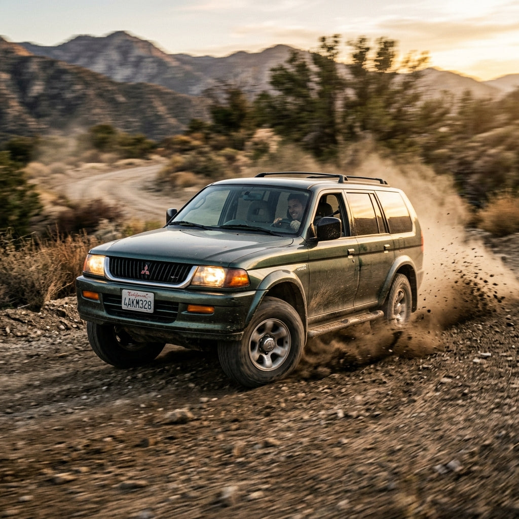 Action Shot: Mitsubishi Montero Sport Driving Fast