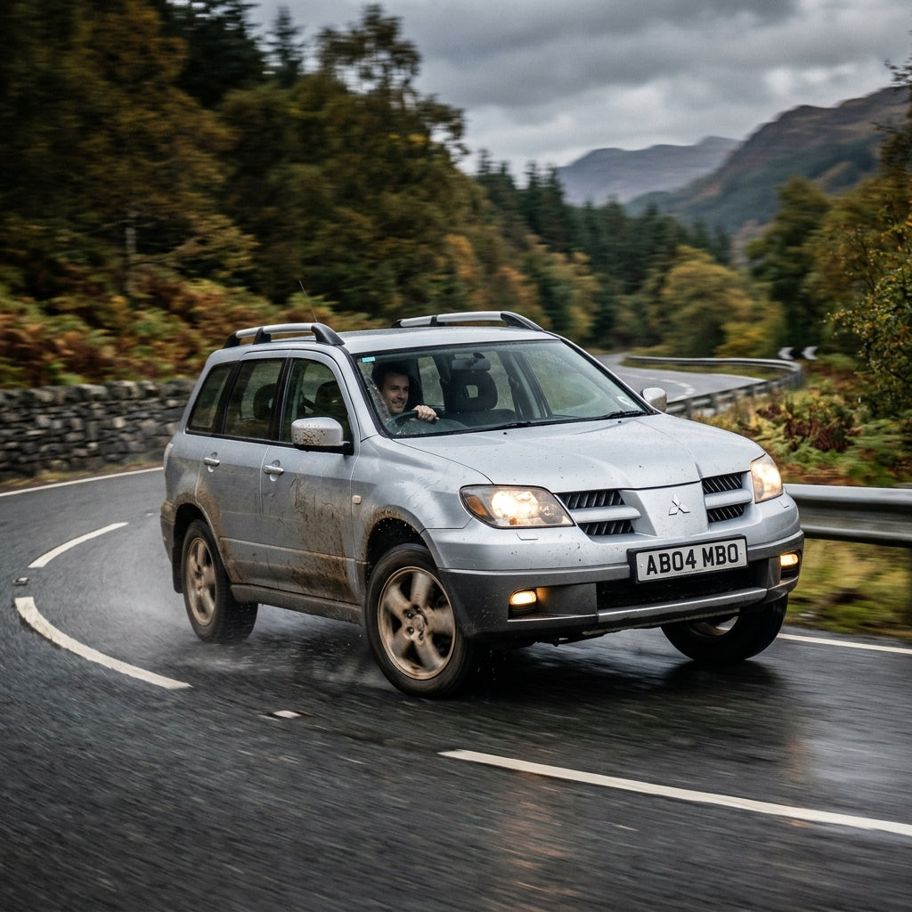 Action Shot: Mitsubishi Outlander Driving Fast