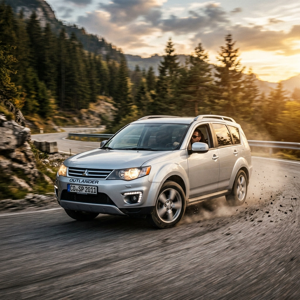 Action Shot: Mitsubishi Outlander Driving Fast