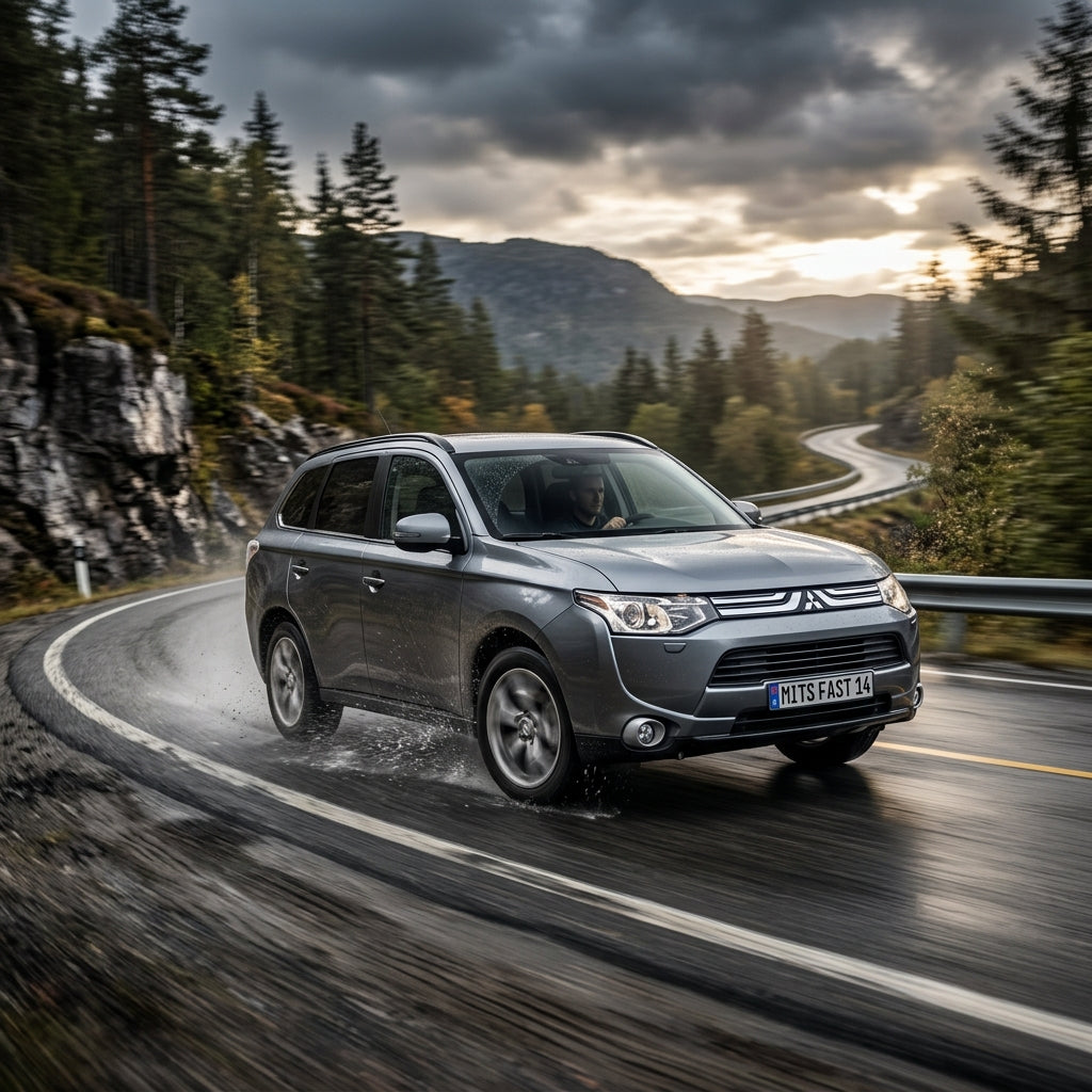 Action Shot: Mitsubishi Outlander Driving Fast
