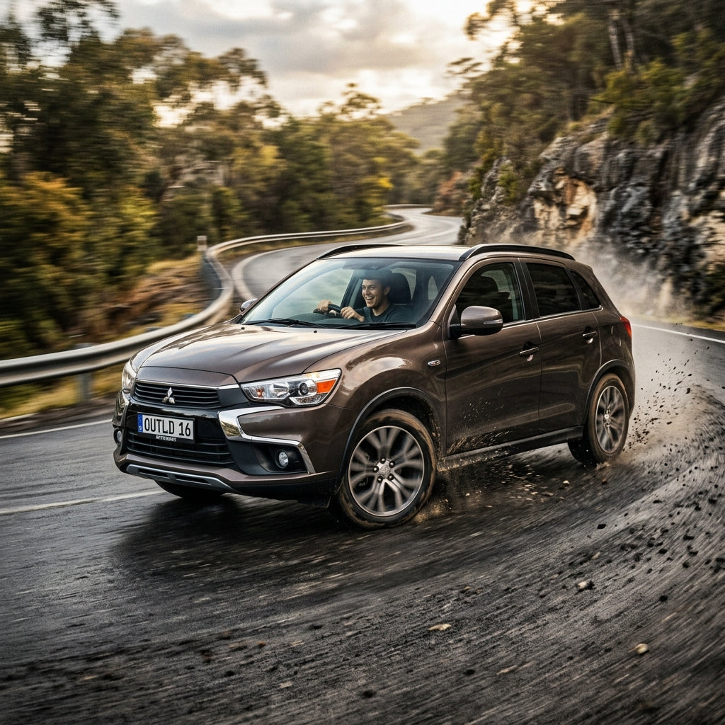 Action Shot: Mitsubishi Outlander Sport Driving Fast