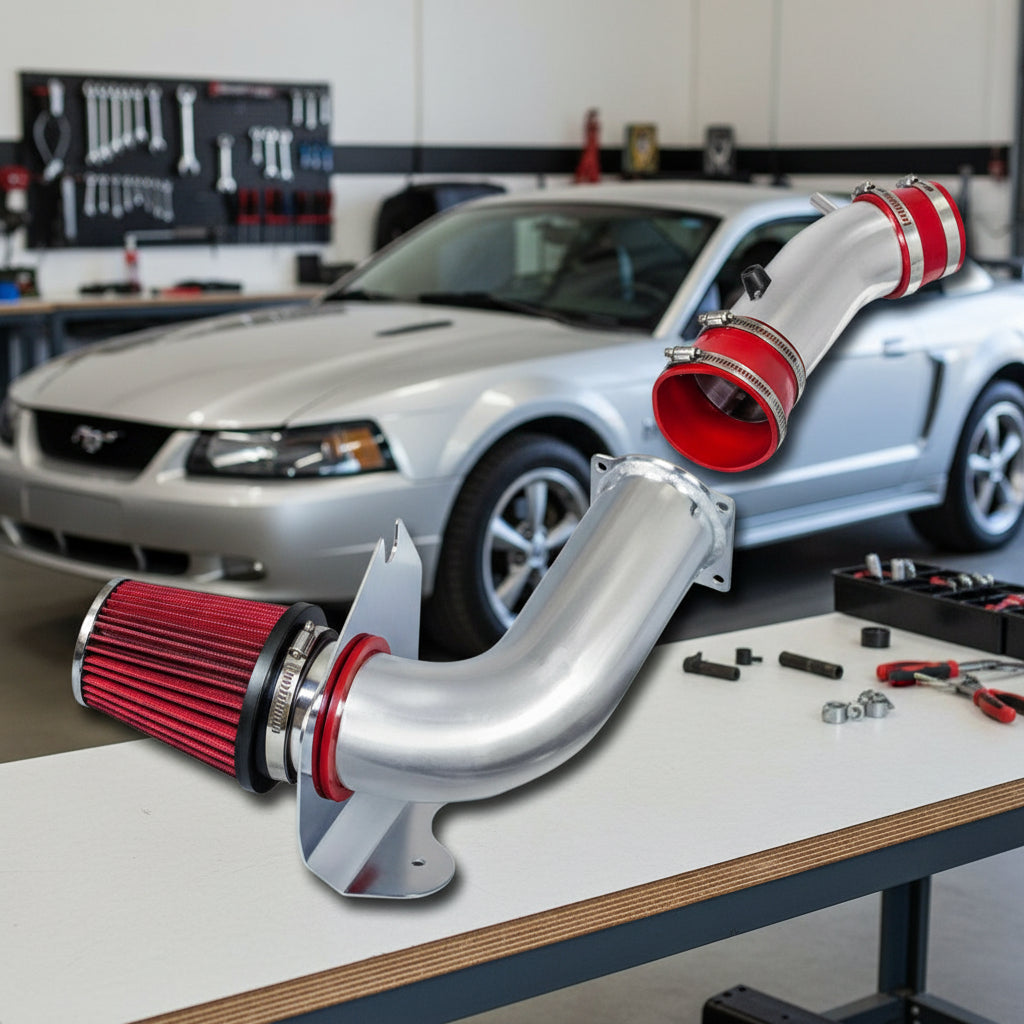 Cold Air Intake for Ford Mustang (1999-2004) with 3.8L V6 Engine Red Default Title